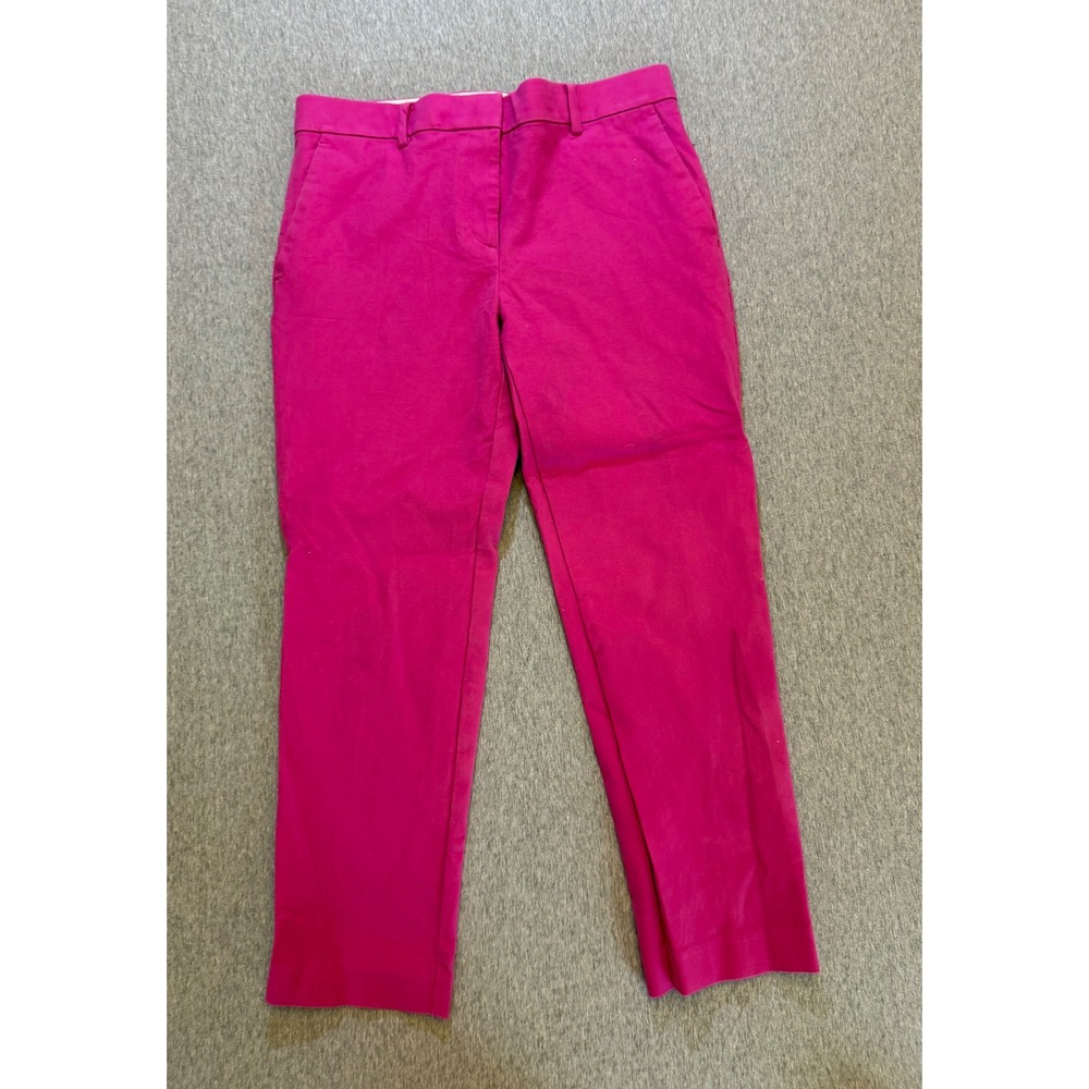 Ann Taylor Eva Ankle Pants Womens 4 Magenta Pink Stretch Slim Trousers RN77379